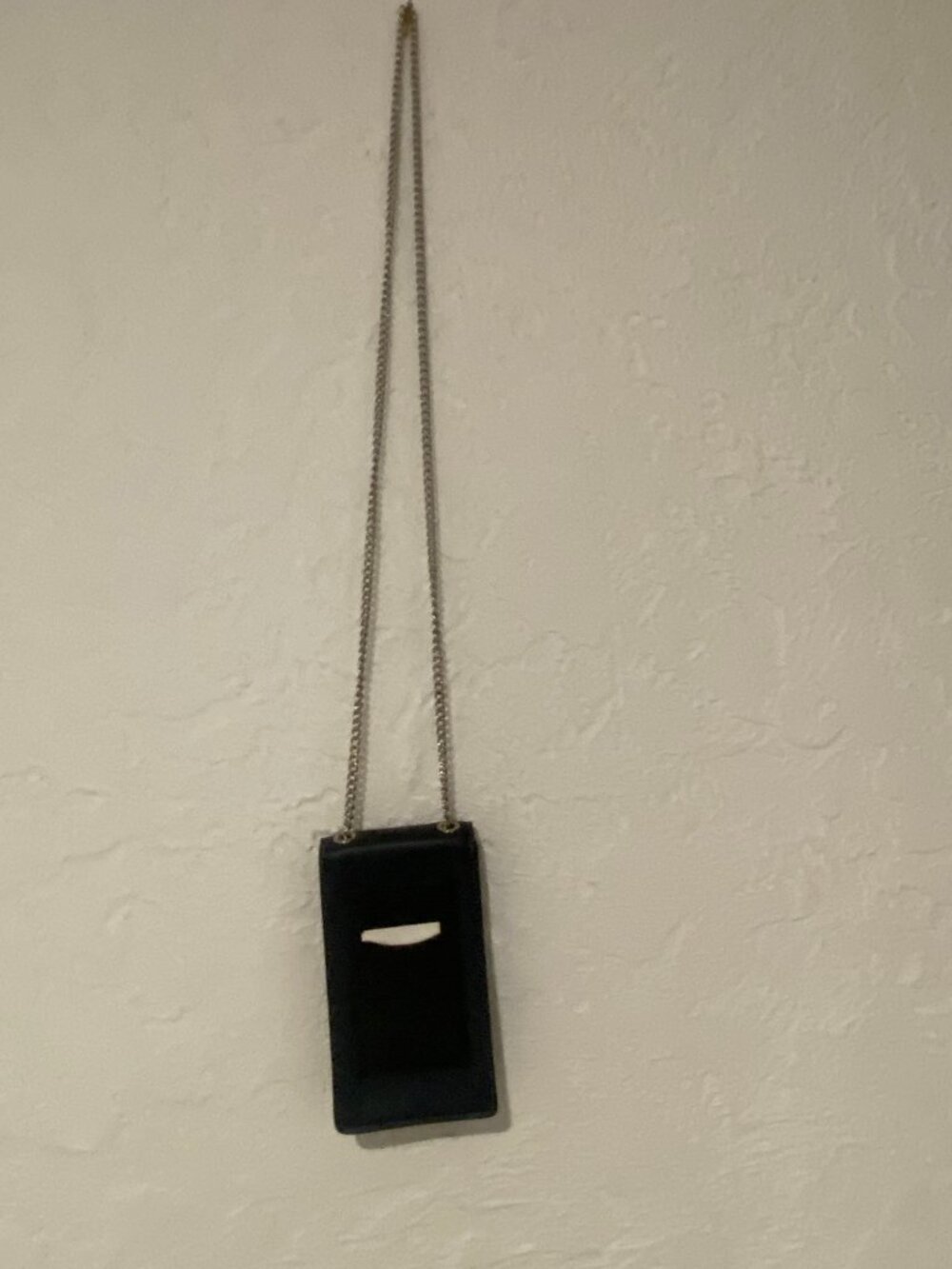 COACH Signature Denim Phone Crossbody Pouch Chain Strap Black - Picture 11 of 15